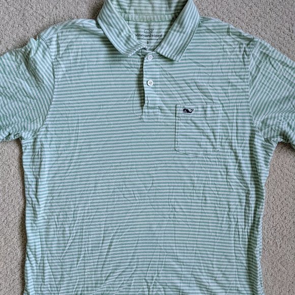 Vineyard Vines small green striped polo - Picture 1 of 2